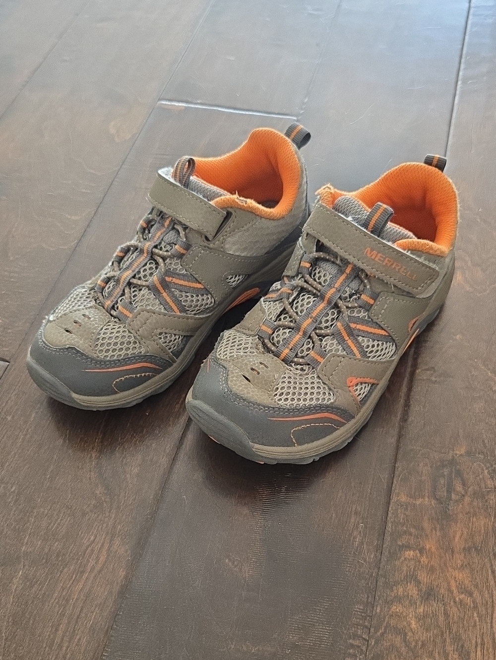 Merrell Kids Gray and Orange Trail Sneakers